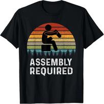 Assembly Required Prosthetic Humor Retro Leg Amputee T-Shirt S įvairiaspalvis