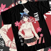 Ruka Sarashina  Kanojo Okarishimasu Japanese Girl Kawaii Shirt Black Unisex T-Shirt XXXL