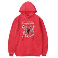 NEW Fashion Hellfire Club Hoodies for Men Women Casual Sweatshirts Unisex Long Sleeve Pullover Graphic Hoodie Streetwear XS raudona