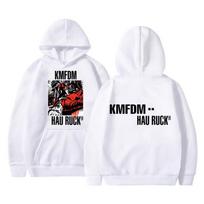 Rock Band Kmfdm Hau Ruck Hoodie Men Women Clothing Vintage Gothic Punk Sweatshirt Men's Fashion Casual Oversized Streetwear S white