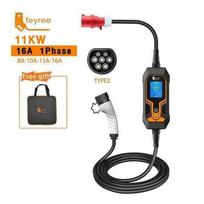 Borne de recharge Portable 11kw 16a EV type-2 EVSE pour voiture électrique, prise CEE IEC62196-2, bazarland30
