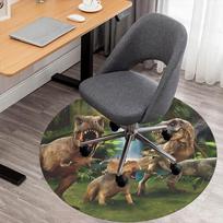1pc dinosaur jungle Round Chair mat Area Rug - Non-Slip, Floor Mat for Office, Bedroom, and Indoor Decor c1125329 80cm by 80cm