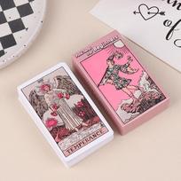 Rožinis Taro pradedantiesiems Taro kortų pranašystės būrimo kaladė šeimos vakarėlio stalo žaidimas likimo kortos būrimo žaidimas pink