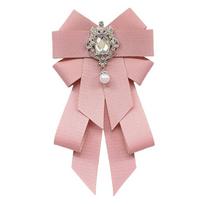 Back Pin Bow Ties Jewelry Accessories Crystal Rhinestone Bowtie Fashion Necktie Shirt Collar  Girl Back Pin Pink