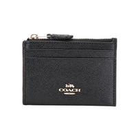 Coach Skinny 11 Logo Leather Card Holder Key Pouch Mini Women Accessories Black 88250-IMBLK Basic Set (Bag+Dust Bag) black
