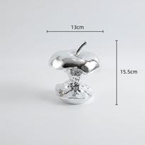 Resin Handicraft Silver Apple Artificial Fruit Sculpture Abstract Apple Core Decorative Figurines Room Decoration Accessories