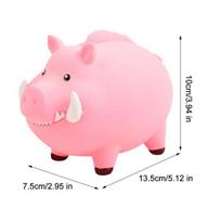Cartoon Animal Dog Chew Toy with Squeaker Bite Resistant Latex Wild Boar Hippo Rhinoceros Pet Teething Cleaning Interactive Boredom Toy rožinė