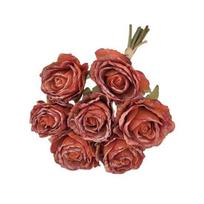 7 Bundles Roses Fake Flowers Retro Artificial Rose Flower with Stems for Table Vase Bridal Wedding Party Home Decoration