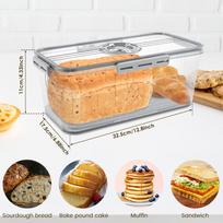 Sealing Bread Box Food Grade Food Storage Container with Snap Time Recording Bread Sandwich Vegetable Fruit Baskets Storage Box
