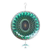 AEE4-3D Wind Spinner 12Inch Garden Laser Cut Hanging Wind Spinners Metal Kinetic Yard Art Deco Indoor/Outdoor Decor