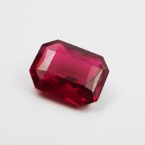 Extremely Rare NATURAL Red RUBY Emerald Shape 16.99 Ct CERTIFIED Loose Gemstone 15.4 mm Approx. raudona