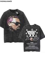 Chris Brown Tagged T-Shirt Breezy Bowl Xx Tour Wash T-Shirt Men'S Clothing New M