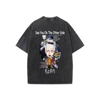 Washed Vintage Rock Band Korn See You on The Other Side Album Graphic T-shirt Men Women Clothing Retro Alternative Metal T Shirt S įvairiaspalvis