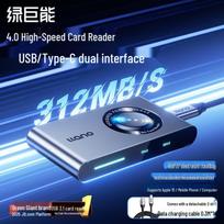 llano USB/Type-C High-Speed SD/TF Card Reader mėlyna