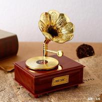 Classic Gramophone Music Box Ornament - Home Decor Item