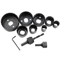 A96I-11Pcs Hole Saw Kit Carbon Steel Metal Circle Power Drill Hole Cutter For Wood PVC And Plastic juoda