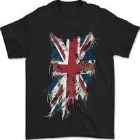 26 Distressed Union Jack Flag GB British UK Mens T-Shirt 100% Cotton Unisex T-Shirt S įvairiaspalvis