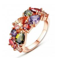 Cao Shi Colorful Zircon Mona Lisa Temperament Ring - Japanese Korean Jewelry Opening beige