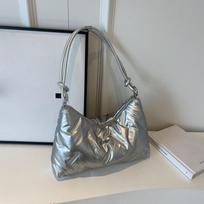Women Quilted Tote Bag Fashion Puffy Hobo Bag Down Handbags Large Capacity Padded Shoulder Bag Casual Winter Commuting Bag CLE 34x10x20cm sidabras