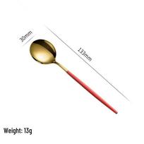 Gold Spray 410 Stainless Steel Cutlery Set (4-Piece) - Steak Knife, Fork, Spoon & Teaspoon - Ideal for Gift-Giving