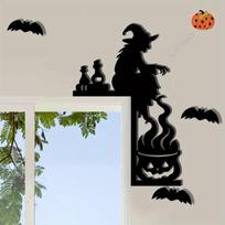 Iron Halloween Witch Horn Wall Decor