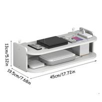 Wifi Hanging Shelf Router Power Strip Multi Outlet TV Set Top Box Cable Hiden Floating Rack Wall Mount Holder Storage Organizer