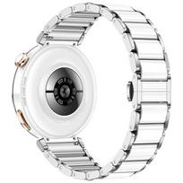 ONE18mm Ceramic+Metal Strap for Huawei Watch GT5 Pro 42mm Women's Bracelet Watchband for Huawei Watch GT5/GT4 41mm Belt AccessoriesMN Huawei GT4 41mm sidabro baltos spalvos