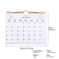 2026 Calendar Decorative Multilingual Coil Calendar 12 Month Modern Decorative Planner for Bedroom Dormitory Apartment Family