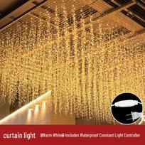 OEING LED Waterfall String Lights šilta balta spalva