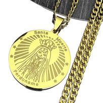 Meksikietiškas Santa Muerte Perdoname Pakabukas Karoliai Moterims Vyrams Nerūdijančio Plieno Auksinės Spalvos Kaukolė Žvaigždės Medalis Amuletas Grandinėlė Papuošalai gray