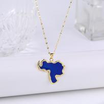 New Classic Venezuela Dominica Mexico Map Flag Pendant Necklace For Men Women Party Festival Ethnic Gold Color Jewelry Gift
