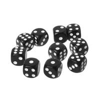 10pcs 16mm Acrylic Dice Black/White 6 Sided Casino Poker Game Bar Party Dice Multi Sides Dice for Board Game High Quality Practical Daily Use