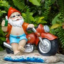 American-style Motorcycle Dwarf Summer Decorative Courtyard Home Resin Handicrafts, Cute Living Room Ornaments šviesiai pilka spalva