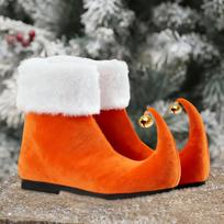 1 pora Kalėdų elfų skambaliukų Cosplay batai, ryškiai oranžinės spalvos 43 black