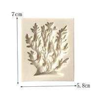 Handmade Coral Seaweed Shape Molds Liquid Silicone Fondant Cake Baking Mould Decoration GreyWhite