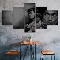 Kung Fu meistras kovos menų kovotojas drobė 5 dalių penkių panelių sienos spaudinys modernaus meno plakatas namų dekoras dovana jam jai 20X35 20X45 20X55CM black