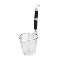Boil Basket Frying Food Basket Portable Hot Pot Colander Pasta Strainer Noodles Colander for Chips Cooking Draining Barbecue white