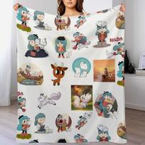 All of Netflix Hilda hilda twig Hildanetflix Hilda Netflix hilda twig cartoon kids show twig Sleeping twig Throw Blanket 102x76cm(40x30in) white