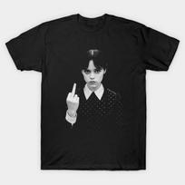 Men Black Print T-shirt Jenna Ortega Push On No-Cut Heat Transfer Print Cotton Tshirt 4XL juoda