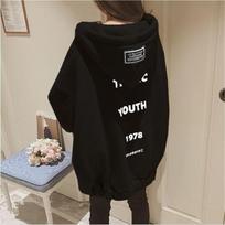 Women's Oversized Hoodie Back Print Long Sleeve Casual Fleece Sweatshirt M juoda