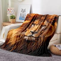 1pc Autumn Elegant Lion-Themed Fleece Blanket, Great for Adding Wild Charm to Home, Festival Small Gift for Animal Fans 75x90cm