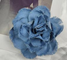 Denim Fabric Flower Brooch Handmade Frayed Edge Floral Pin Accessory for Clothing Bags and Hats Suitable for Casual and Formal Wear One Size