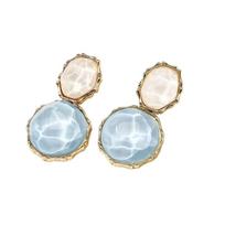 New Candy Color Water Ripple Earrings Resin Elegant Design Oval Drop Earrings Pendant Earrings Women Fashion mėlyna