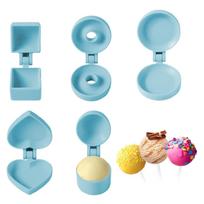 5Pcs Cake Pop Mold Round/Heart/Cone/Cupcake Lollipop Mold Cookies Cakepop Mould Fondant Cake Decorating Tools Baking Supplies white