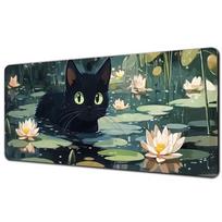 Black cat Mouse Pad Desk Mat Mousepad Large Abstract Mouse Pad Gaming Deskmat With Lockedge Office Nonslip Carpet 800x300x2mm
