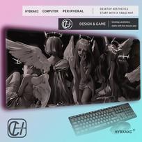 HYBXAXC Gothic Angel Dark Aesthetic Mouse Pad Large Rubber Desk Accessories Mousepad for Office and Gamer Keyboard Decor Mat 800x400x2mm