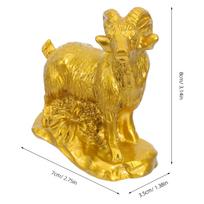 2027 Year of The Goat Resin Sheep Statue Chinese Zodiac Decor Feng Shui Good Luck Sculpture for Home Office Desktop Shelf Living auksinė