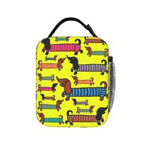 Sausage Dog Lunch Bag Picnic Convenient Tote Food Bags For Girl Boy  Oxford Print Cooler Bag One Size