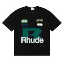 Trendy Urban Rhude Tshirt Casual Logoprint Tshirt Shortsleeved Summer Tshirt For Unisex And Unisex Highquality Cotton Tshirt S