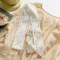 Elegant Lace Floral Hairband with Braided Cord Fairy Style Headwear Lace Hair Band balta